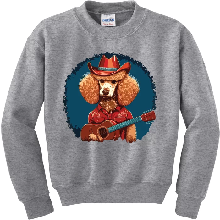 Funny Poodle Dog Miniature Poodle Toy Poodle Country Music Kids Sweatshirt