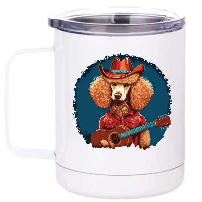 Funny Poodle Dog Miniature Poodle Toy Poodle Country Music Front & Back 12oz Stainless Steel Tumbler Cup