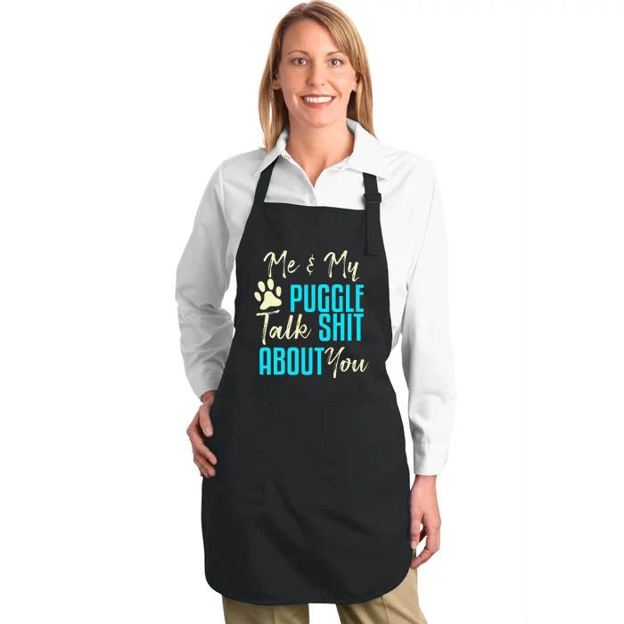 Funny Puggle Dog Pug Beagle Mom Dad Gift Idea Full-Length Apron With Pocket