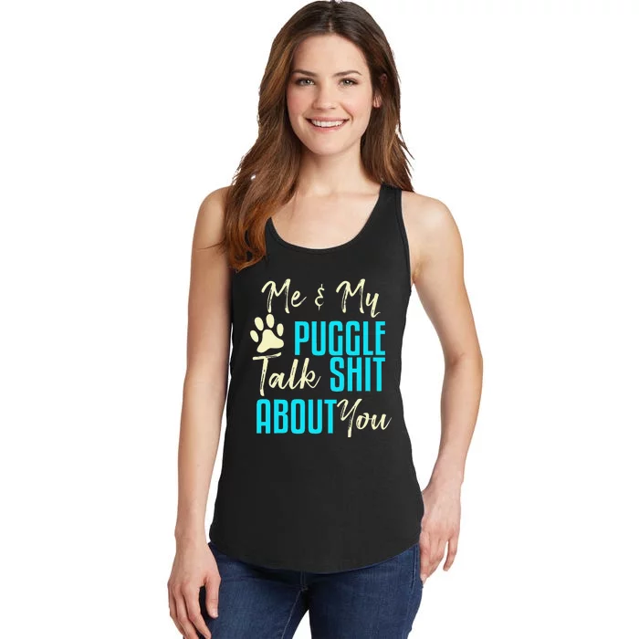 Funny Puggle Dog Pug Beagle Mom Dad Gift Idea Ladies Essential Tank