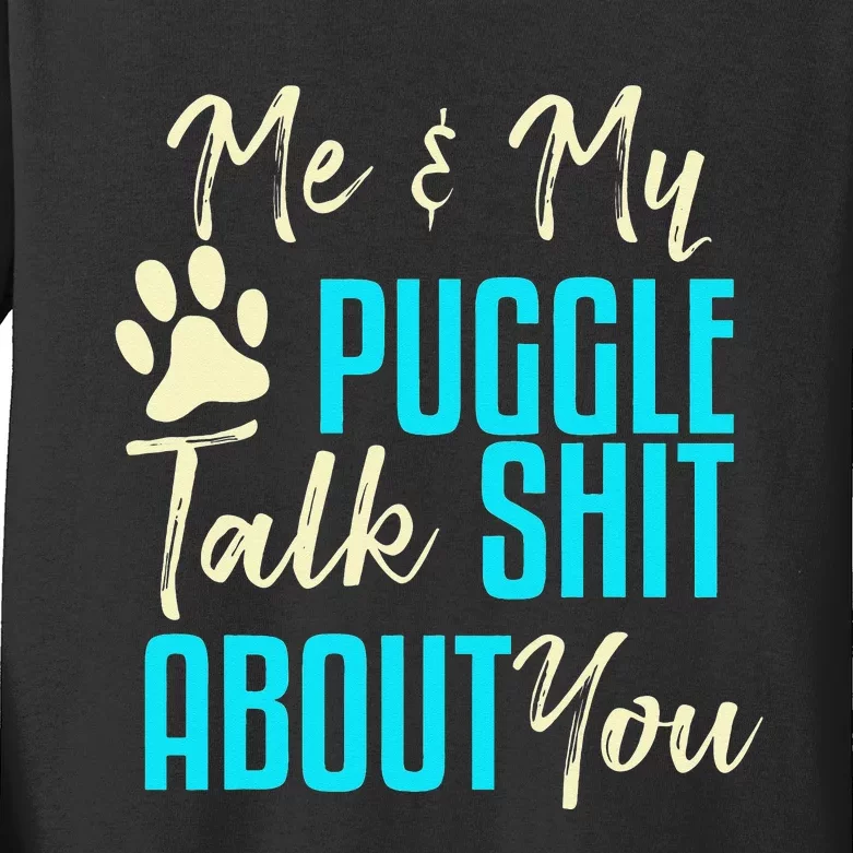 Funny Puggle Dog Pug Beagle Mom Dad Gift Idea Kids Long Sleeve Shirt