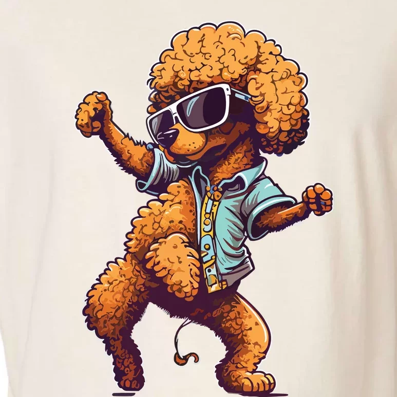 Funny Poodle Dog Miniature Poodle Toy Poodle Dance Dabbing Garment-Dyed Women's Muscle Tee