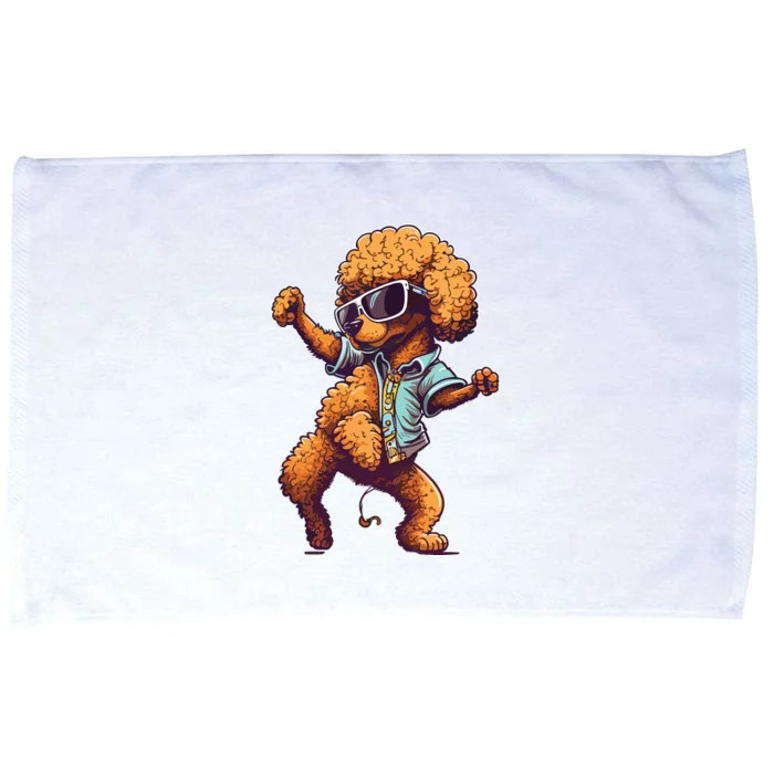 Funny Poodle Dog Miniature Poodle Toy Poodle Dance Dabbing Microfiber Hand Towel