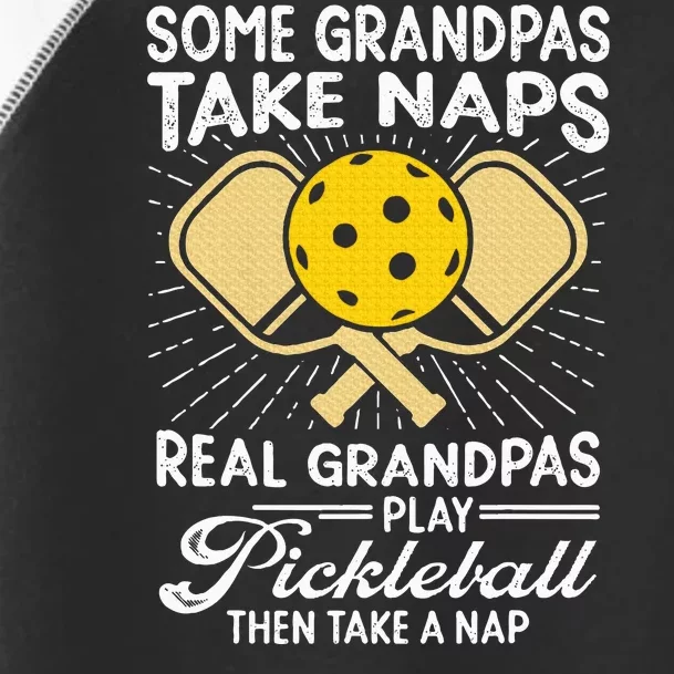 Funny Pickleball Design Grandpa Pickleball Player Toddler Fine Jersey T-Shirt