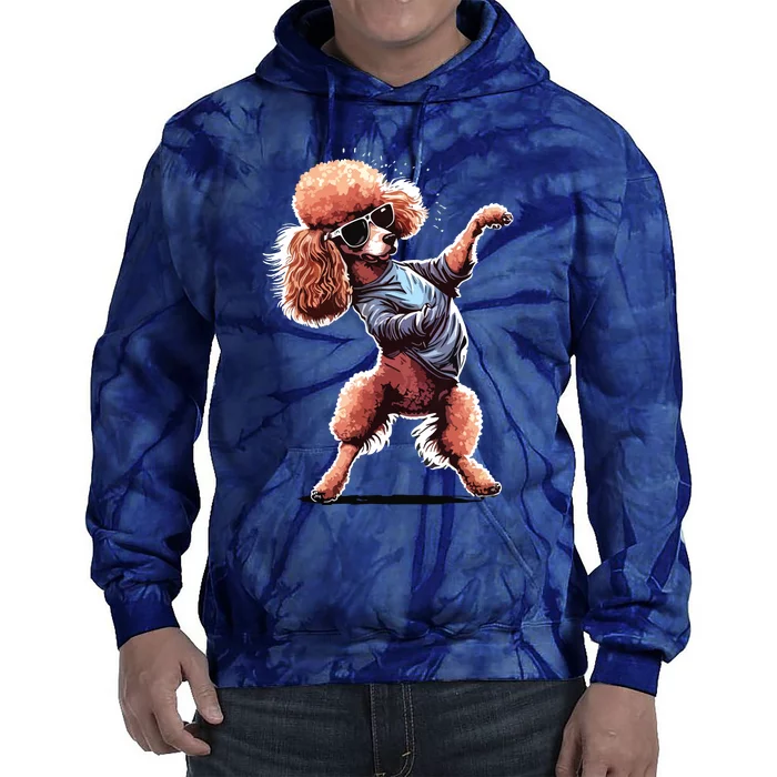 Funny Poodle Dog Miniature Poodle Toy Poodle Dance Dabbing Tie Dye Hoodie