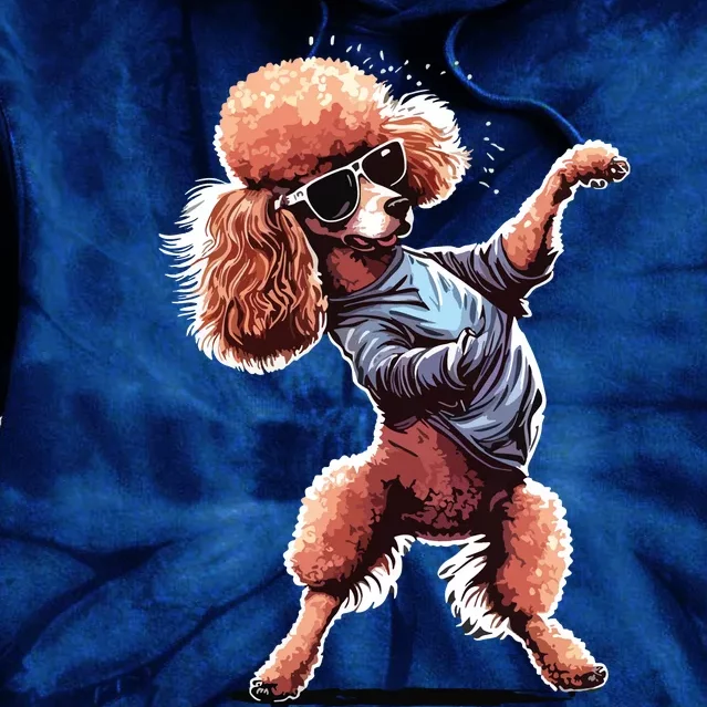 Funny Poodle Dog Miniature Poodle Toy Poodle Dance Dabbing Tie Dye Hoodie