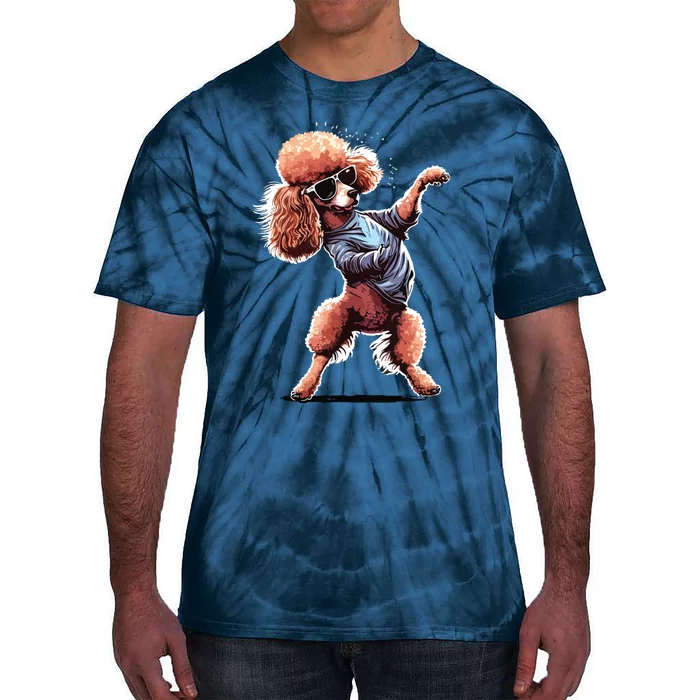 Funny Poodle Dog Miniature Poodle Toy Poodle Dance Dabbing Tie-Dye T-Shirt