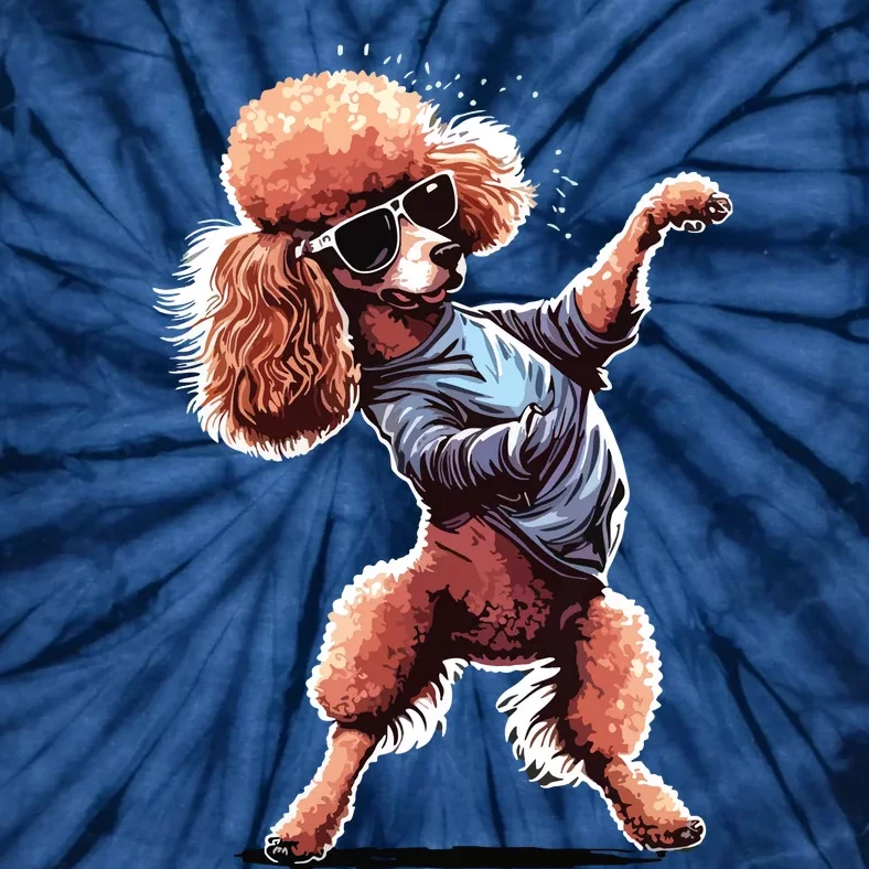 Funny Poodle Dog Miniature Poodle Toy Poodle Dance Dabbing Tie-Dye T-Shirt