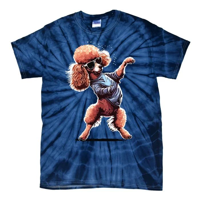 Funny Poodle Dog Miniature Poodle Toy Poodle Dance Dabbing Tie-Dye T-Shirt