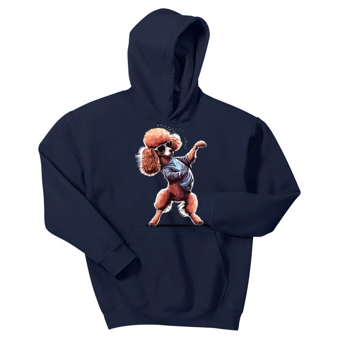 Funny Poodle Dog Miniature Poodle Toy Poodle Dance Dabbing Kids Hoodie