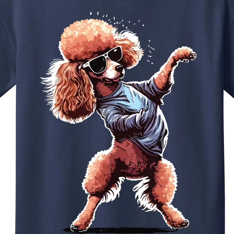 Funny Poodle Dog Miniature Poodle Toy Poodle Dance Dabbing Kids T-Shirt