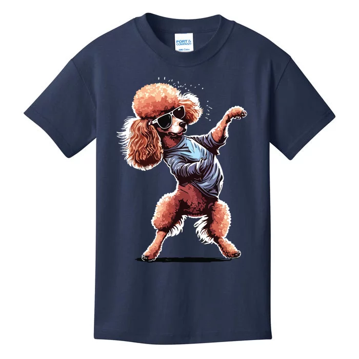 Funny Poodle Dog Miniature Poodle Toy Poodle Dance Dabbing Kids T-Shirt