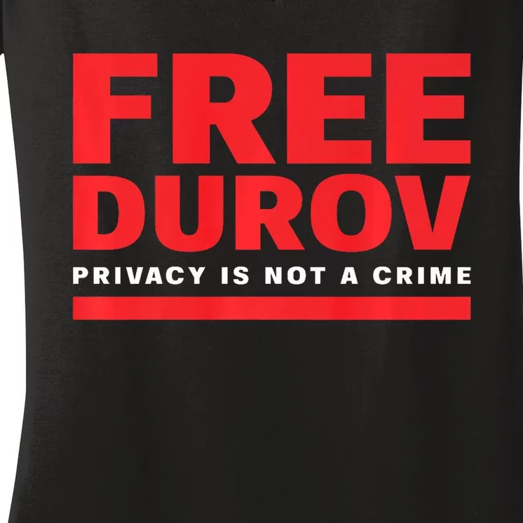 Free Pavel Durov Women's V-Neck T-Shirt