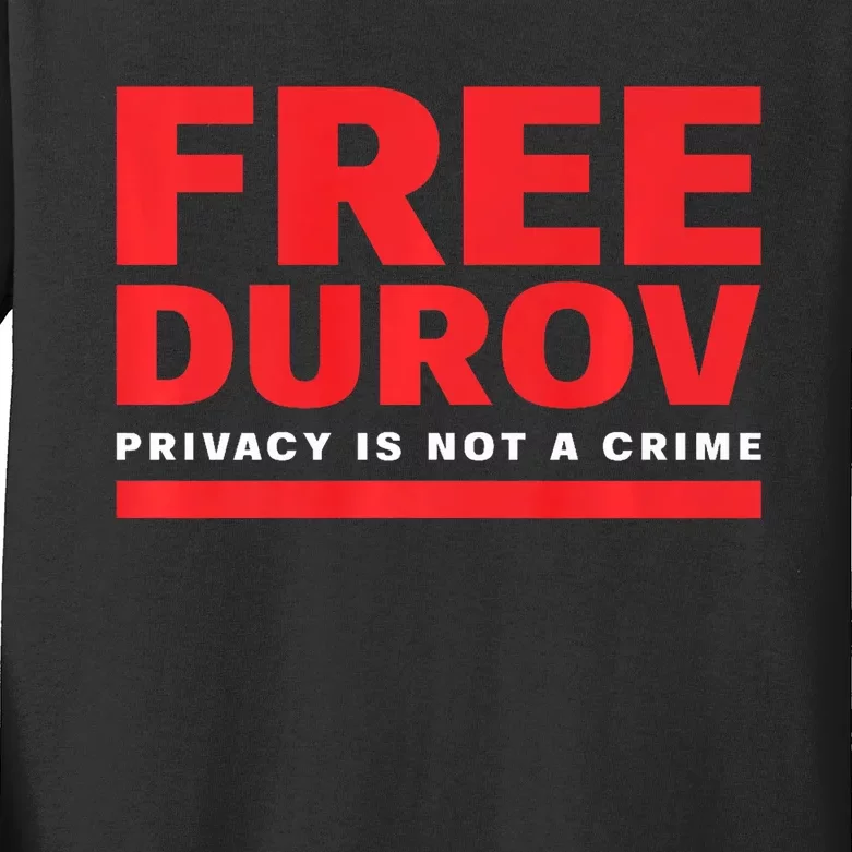 Free Pavel Durov Kids Long Sleeve Shirt