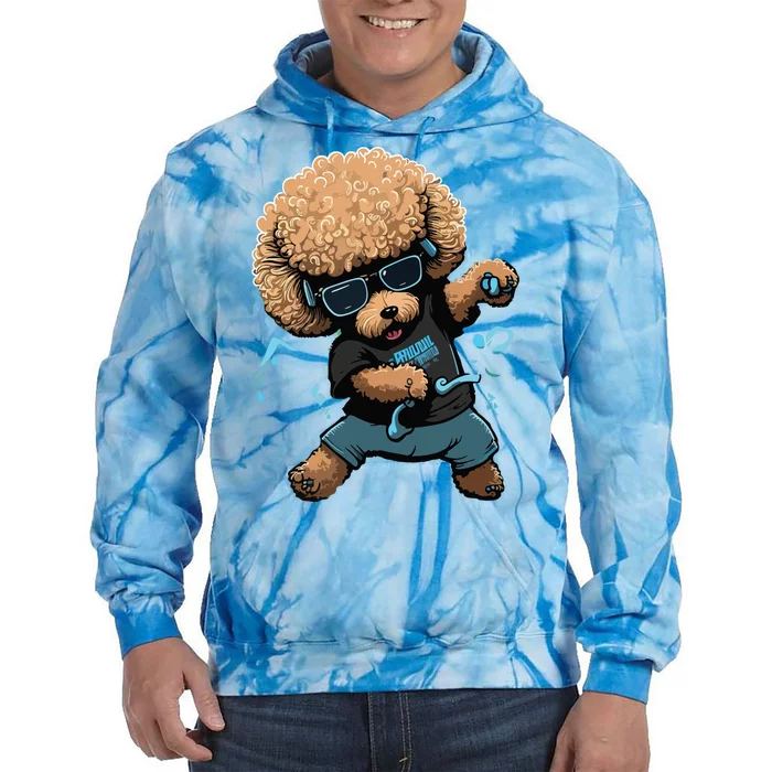 Funny Poodle Dog Miniature Poodle Toy Poodle Dance Dabbing Tie Dye Hoodie