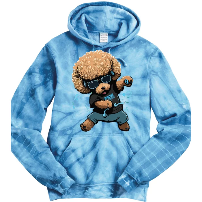 Funny Poodle Dog Miniature Poodle Toy Poodle Dance Dabbing Tie Dye Hoodie