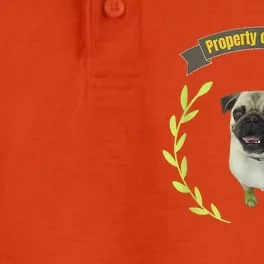 Funny Pug Dog Lover Property Of My Pug Dry Zone Grid Performance Polo