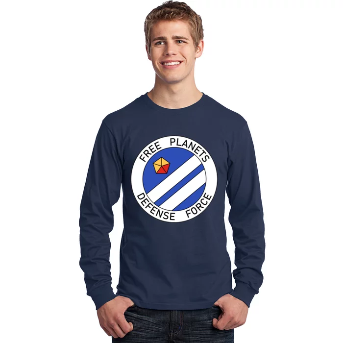 Free Planets Defense Force Insignia Corner Print Long Sleeve Shirt