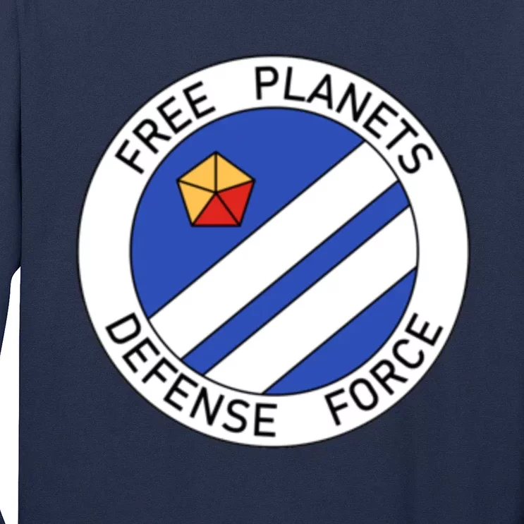 Free Planets Defense Force Insignia Corner Print Long Sleeve Shirt