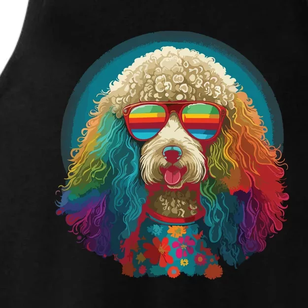 Funny Poodle Dog Miniature Poodle Toy Poodle Hippie Ladies Tri-Blend Wicking Tank