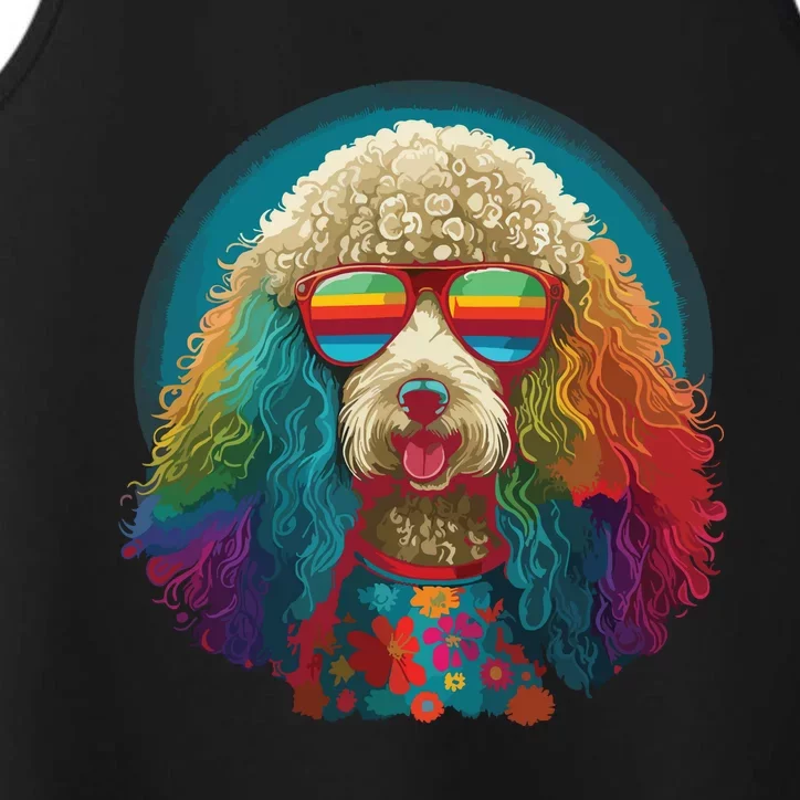 Funny Poodle Dog Miniature Poodle Toy Poodle Hippie Performance Tank