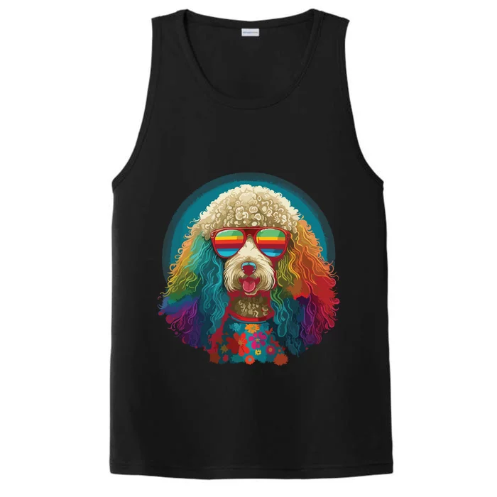 Funny Poodle Dog Miniature Poodle Toy Poodle Hippie Performance Tank