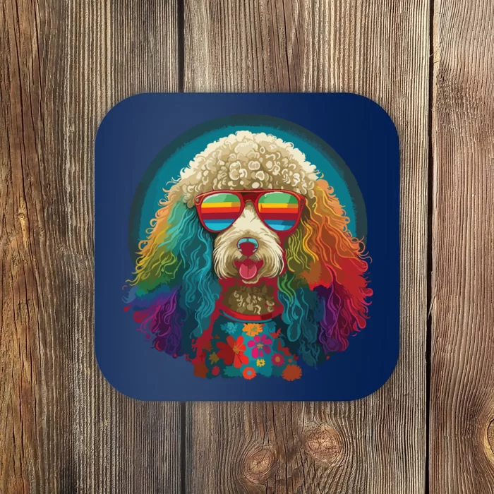 Funny Poodle Dog Miniature Poodle Toy Poodle Hippie Coaster