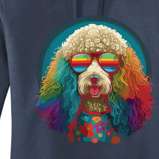 Funny Poodle Dog Miniature Poodle Toy Poodle Hippie Women's Pullover Hoodie