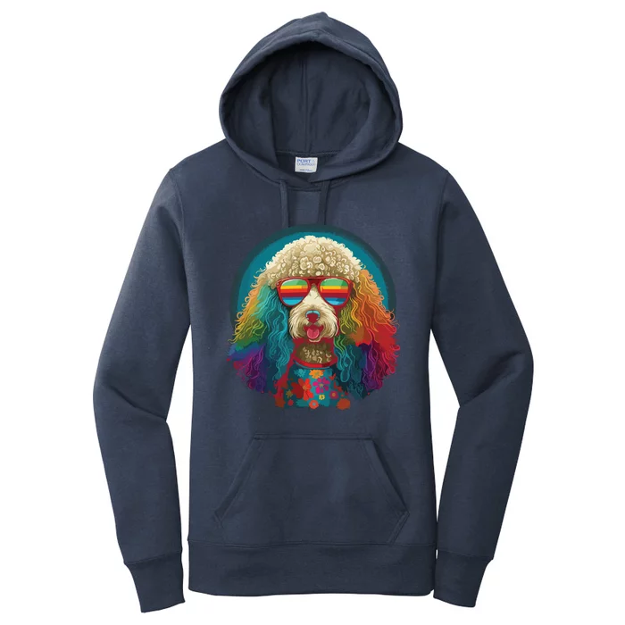 Funny Poodle Dog Miniature Poodle Toy Poodle Hippie Women's Pullover Hoodie