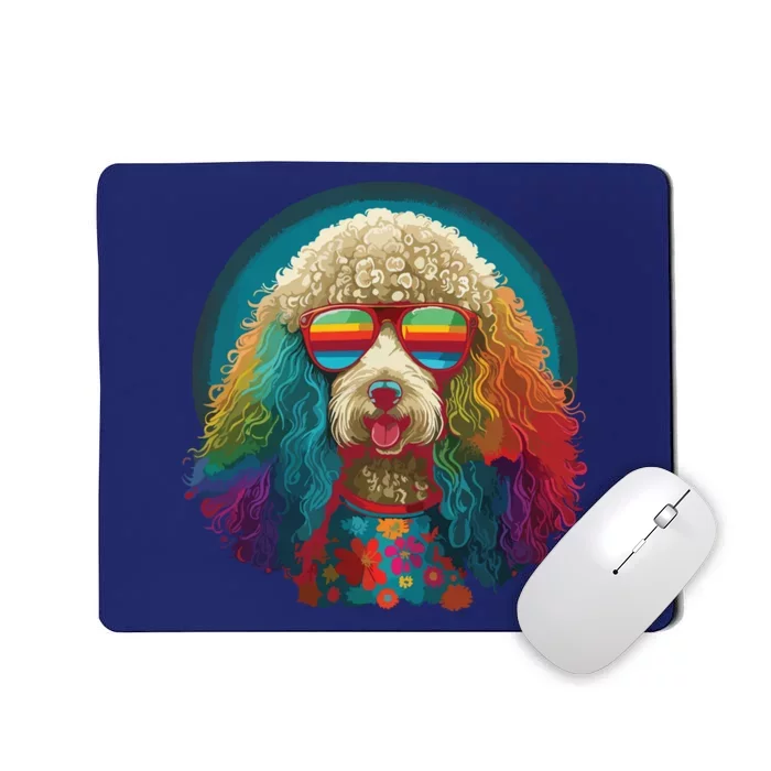 Funny Poodle Dog Miniature Poodle Toy Poodle Hippie Mousepad