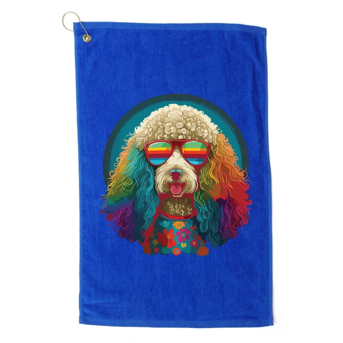 Funny Poodle Dog Miniature Poodle Toy Poodle Hippie Platinum Collection Golf Towel