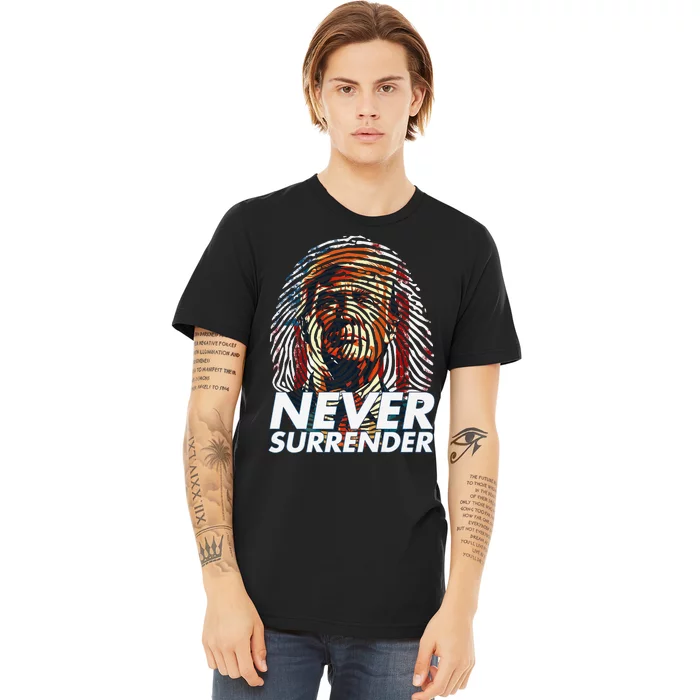 Funny President Donald Trump 2024 Never Surrender Fingerprint USA Premium Premium T-Shirt