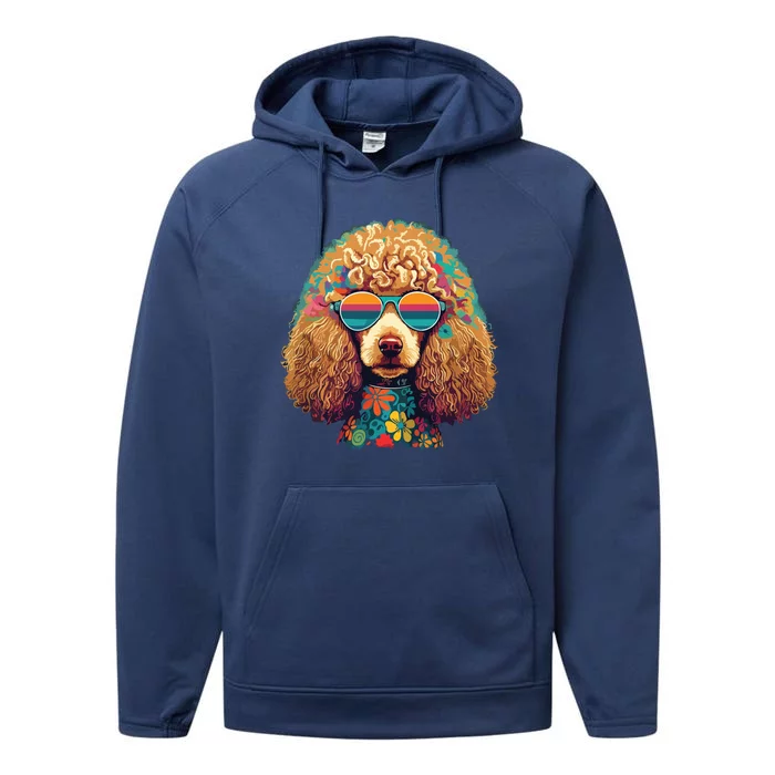 Funny Poodle Dog Miniature Poodle Toy Poodle Hippie Performance Fleece Hoodie