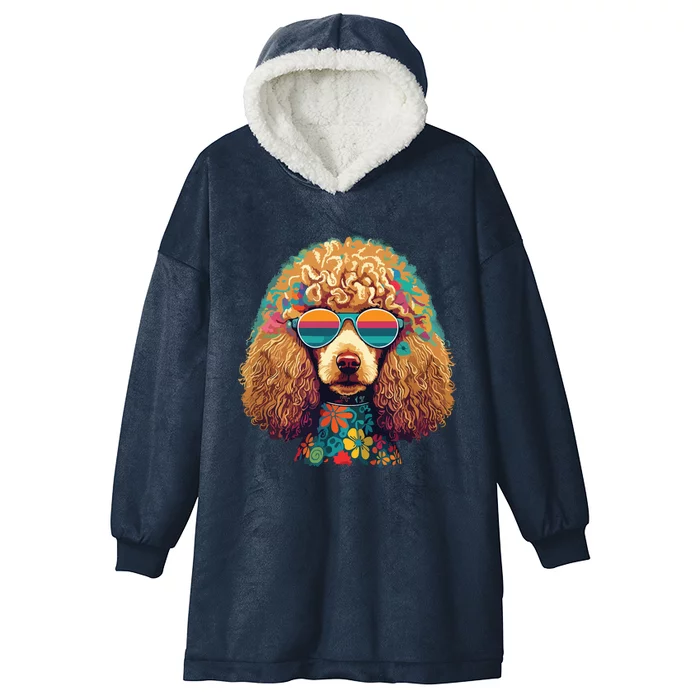 Funny Poodle Dog Miniature Poodle Toy Poodle Hippie Hooded Wearable Blanket