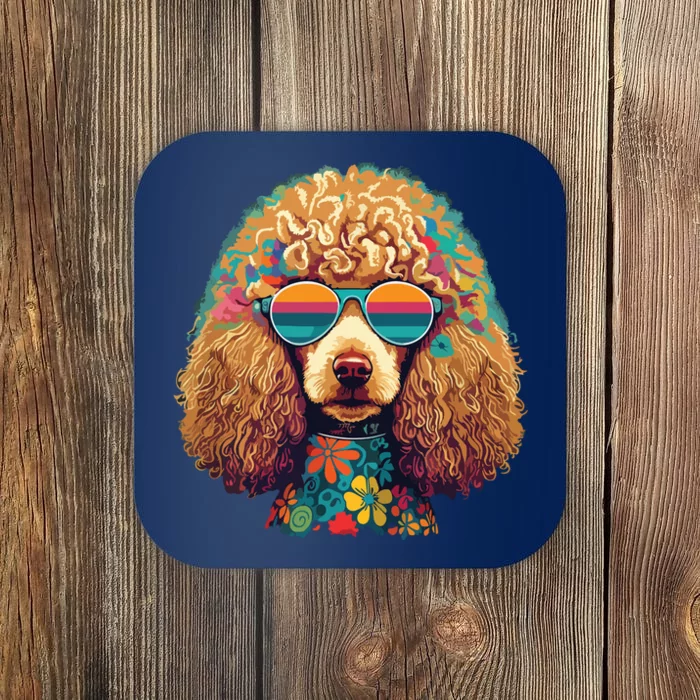 Funny Poodle Dog Miniature Poodle Toy Poodle Hippie Coaster