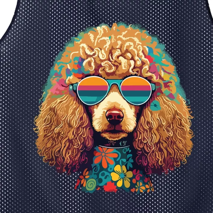 Funny Poodle Dog Miniature Poodle Toy Poodle Hippie Mesh Reversible Basketball Jersey Tank