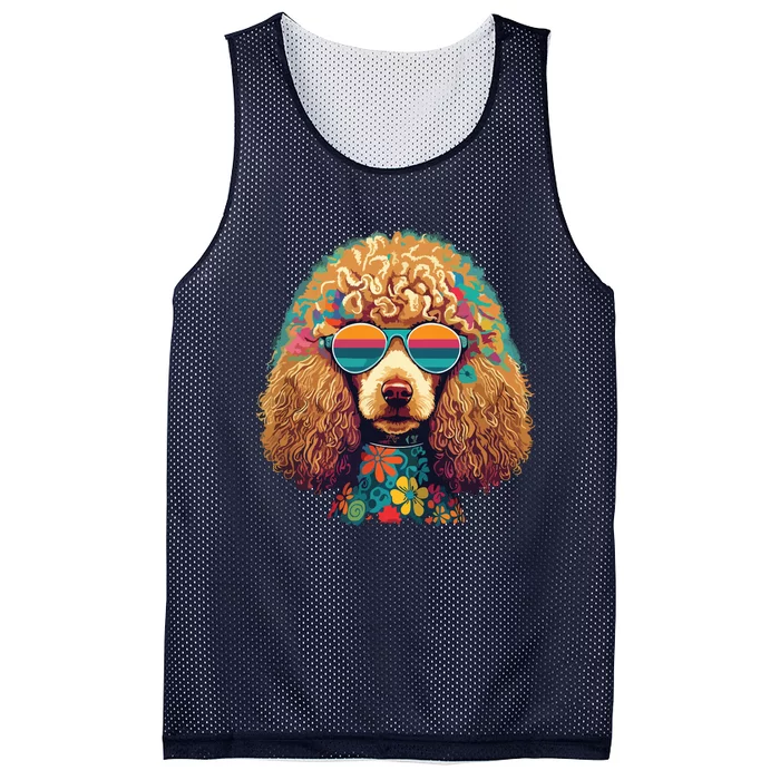 Funny Poodle Dog Miniature Poodle Toy Poodle Hippie Mesh Reversible Basketball Jersey Tank