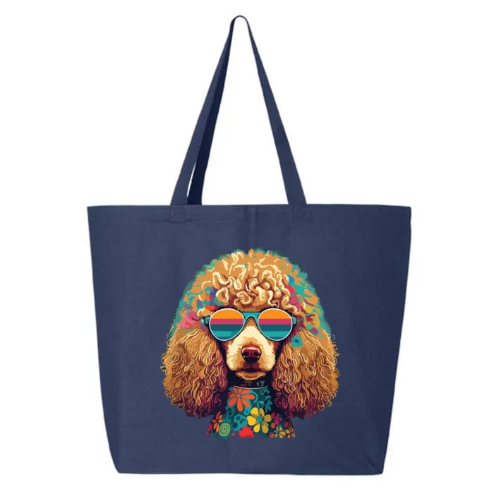 Funny Poodle Dog Miniature Poodle Toy Poodle Hippie 25L Jumbo Tote