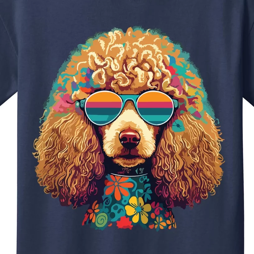 Funny Poodle Dog Miniature Poodle Toy Poodle Hippie Kids T-Shirt