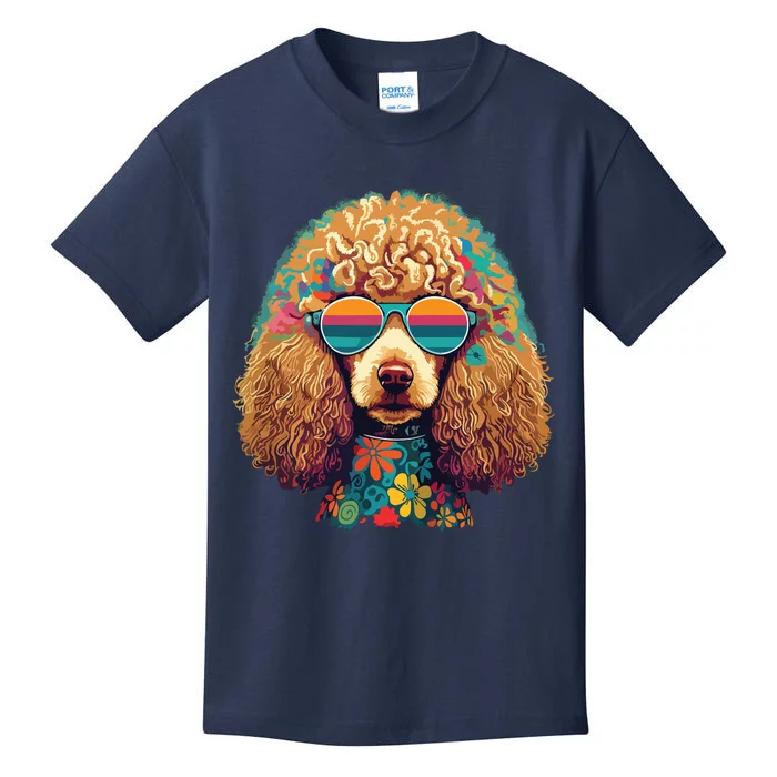 Funny Poodle Dog Miniature Poodle Toy Poodle Hippie Kids T-Shirt