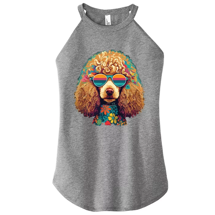 Funny Poodle Dog Miniature Poodle Toy Poodle Hippie Women’s Perfect Tri Rocker Tank