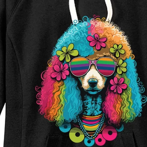 Funny Poodle Dog Miniature Poodle Toy Poodle Hippie Women's Fleece Hoodie