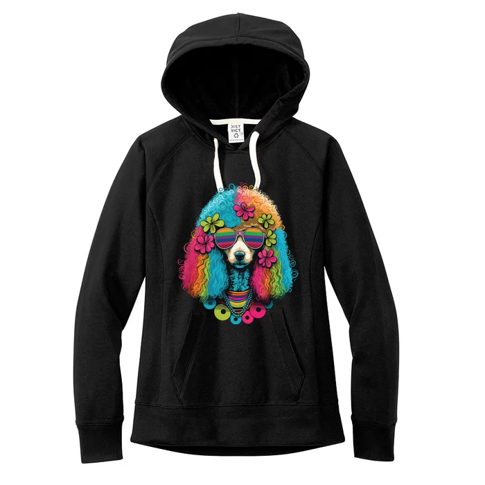 Funny Poodle Dog Miniature Poodle Toy Poodle Hippie Women's Fleece Hoodie