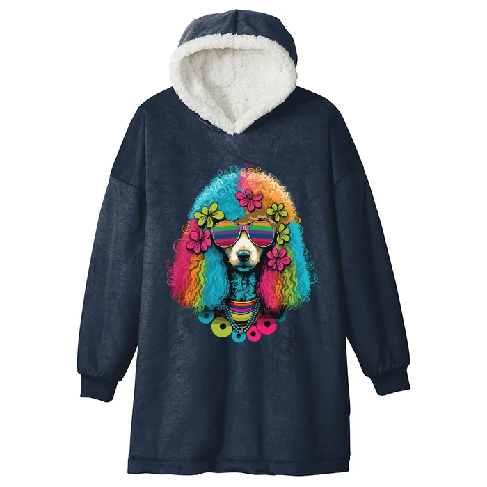 Funny Poodle Dog Miniature Poodle Toy Poodle Hippie Hooded Wearable Blanket