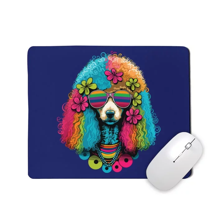 Funny Poodle Dog Miniature Poodle Toy Poodle Hippie Mousepad