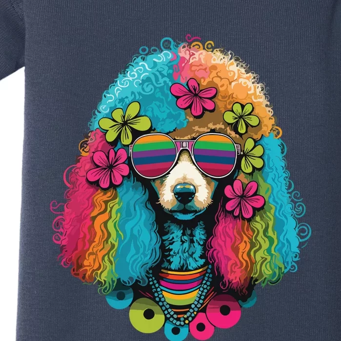 Funny Poodle Dog Miniature Poodle Toy Poodle Hippie Baby Bodysuit