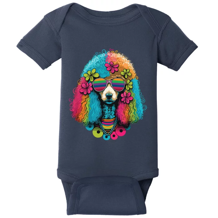 Funny Poodle Dog Miniature Poodle Toy Poodle Hippie Baby Bodysuit