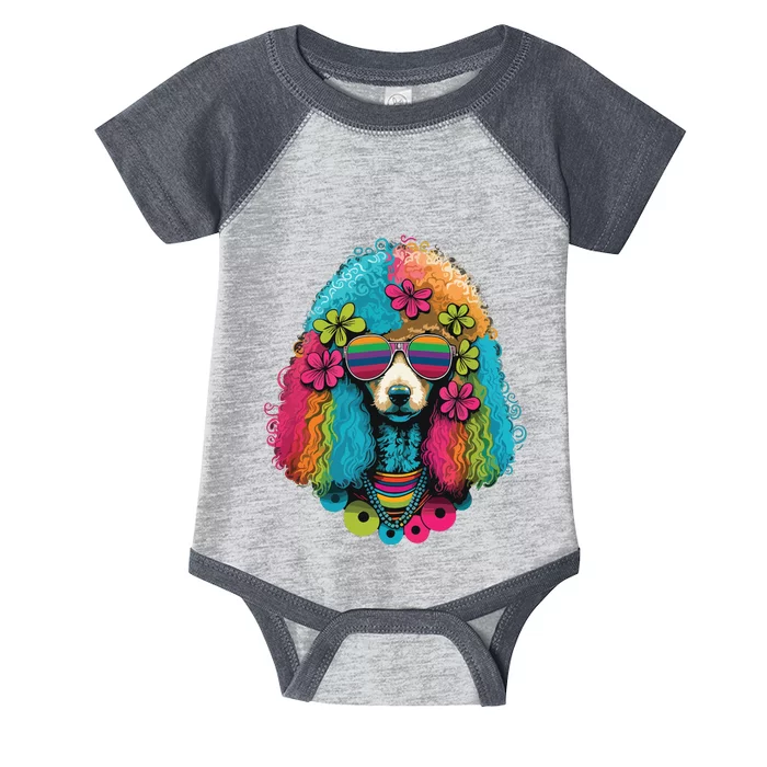 Funny Poodle Dog Miniature Poodle Toy Poodle Hippie Infant Baby Jersey Bodysuit