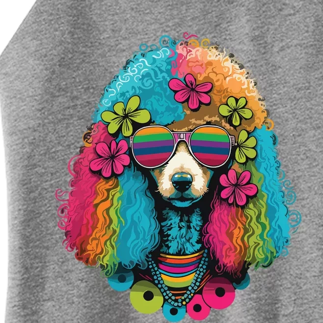 Funny Poodle Dog Miniature Poodle Toy Poodle Hippie Women’s Perfect Tri Rocker Tank