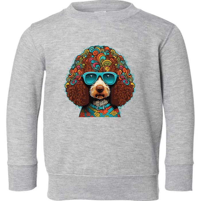 Funny Poodle Dog Miniature Poodle Toy Poodle Hippie Toddler Sweatshirt